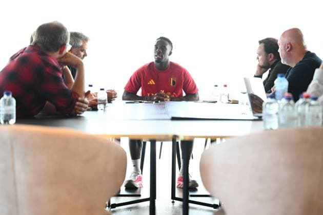 Italy v Belgium - UEFA Nations League 2026 Media Activities 23 09 2026 TUBIZE, BELGIUM - SEPTEMBER 23 : Keita Mandela midfielder of Belgium speaking with the media during a pre-match press conference, PK, Pressekonferenz ahead of the UEFA Nations League tournament league phase matchday 1 group A1 match between Italy and Belgium on September 23, 2026 in Tubize, Belgium, 23 09 2026 Tubize Belgium  Copyright: xVincentxKalutx