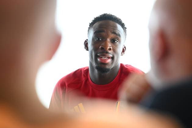 Italy v Belgium - UEFA Nations League 2026 Media Activities 23 09 2026 TUBIZE, BELGIUM - SEPTEMBER 23 : Keita Mandela midfielder of Belgium speaking with the media during a pre-match press conference, PK, Pressekonferenz ahead of the UEFA Nations League tournament league phase matchday 1 group A1 match between Italy and Belgium on September 23, 2026 in Tubize, Belgium, 23 09 2026 Tubize Belgium  Copyright: xVincentxKalutx