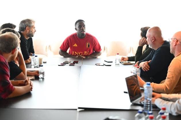 Italy v Belgium - UEFA Nations League 2026 Media Activities 23 09 2026 TUBIZE, BELGIUM - SEPTEMBER 23 : Keita Mandela midfielder of Belgium speaking with the media during a pre-match press conference, PK, Pressekonferenz ahead of the UEFA Nations League tournament league phase matchday 1 group A1 match between Italy and Belgium on September 23, 2026 in Tubize, Belgium, 23 09 2026 Tubize Belgium  Copyright: xVincentxKalutx