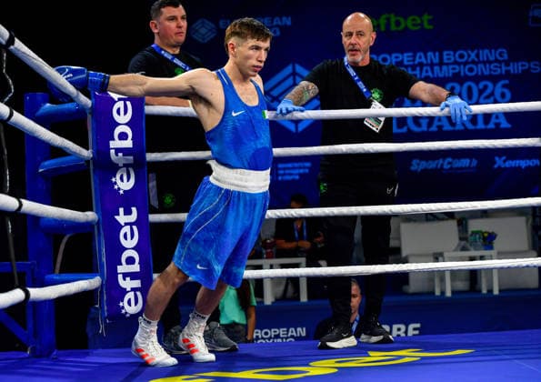 2026 European Boxing Elite Championships, Asics Arena Sports Hall, Sofia, Bulgaria 23 9 2026 Men s 60kg Quarter-Final Ireland™s Jude Gallagher in the ring ahead of the fight Jude Gallagher in the ring ahead of the fight 23 9 2026  Copyright: xx VD5_4046
