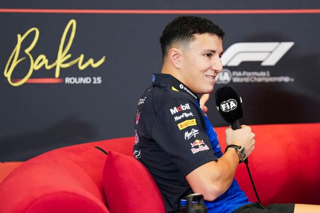 FORMULA 1 AZERBAIJAN GRAND PRIX 2026 Isack Hadjar (FRA) 6 Red Bull Racing in a press conference, PK, Pressekonferenz during the Formula 1 Qatar Airways Azerbaijan Grand Prix 2026, Round 15 of the 2026 Formula 1 World Championship, WM, Weltmeisterschaft from 24th - 26th September 2026 at the Baku City Circuit, Baku, Azerbaijan. Credit: Robbie Hoad Every Second Media Editorial use only. All images are copyright Every Second Media Limited. No images may be reproduced without prior permission. Copyright: xIMAGO EveryxSecondxMediax ESM-2183-0037 RobbiexHoadx xEveryxSecondxMediax