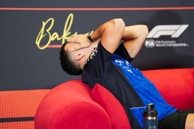 FORMULA 1 AZERBAIJAN GRAND PRIX 2026 Isack Hadjar (FRA) 6 Red Bull Racing in a press conference, PK, Pressekonferenz during the Formula 1 Qatar Airways Azerbaijan Grand Prix 2026, Round 15 of the 2026 Formula 1 World Championship, WM, Weltmeisterschaft from 24th - 26th September 2026 at the Baku City Circuit, Baku, Azerbaijan. Credit: Robbie Hoad Every Second Media Editorial use only. All images are copyright Every Second Media Limited. No images may be reproduced without prior permission. Copyright: xIMAGO EveryxSecondxMediax ESM-2183-0047 RobbiexHoadx xEveryxSecondxMediax