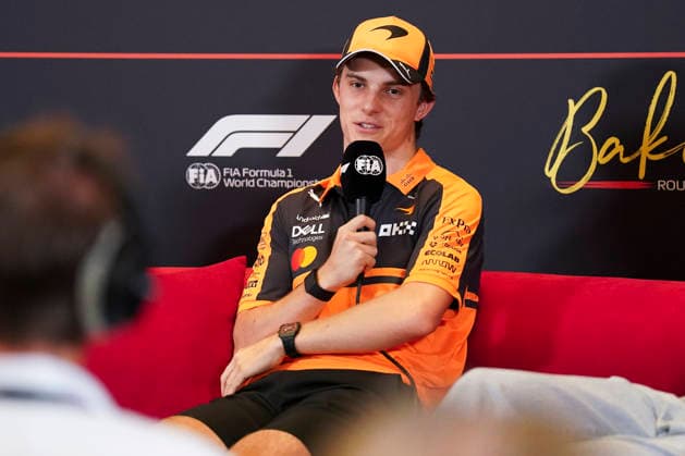 FORMULA 1 AZERBAIJAN GRAND PRIX 2026 Oscar Piastri (AUS) 81 McLaren in a press conference, PK, Pressekonferenz during the Formula 1 Qatar Airways Azerbaijan Grand Prix 2026, Round 15 of the 2026 Formula 1 World Championship, WM, Weltmeisterschaft from 24th - 26th September 2026 at the Baku City Circuit, Baku, Azerbaijan. Credit: Robbie Hoad Every Second Media Editorial use only. All images are copyright Every Second Media Limited. No images may be reproduced without prior permission. Copyright: xIMAGO EveryxSecondxMediax ESM-2183-0055 RobbiexHoadx xEveryxSecondxMediax