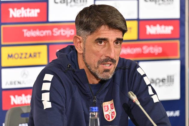 SERBIA FOOTBALL VELJKO PAUNOVIC coach Serbian football nation al team press conference, PK, Pressekonferenz Stara Pazova 23.09.2026 Foto: FOOTBALL, SERBIA, PRESS CONFERENCE Stara Pazova Sports center Stara Pazova Serbia Copyright: xMarkoxMetlas xMNxPressx