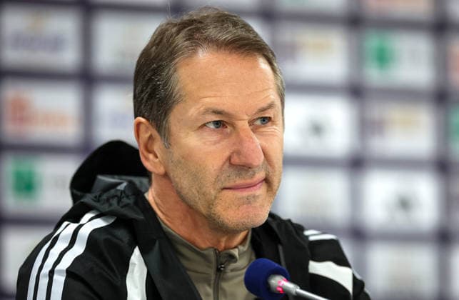 Kosovo Squad Training & press conference, PK, Pressekonferenz Fadil Vokrri Stadium, Pristina, Kosovo 23 9 2026 Manager Franco Foda Franco Foda 23 9 2026  Copyright: xx RB1_2396