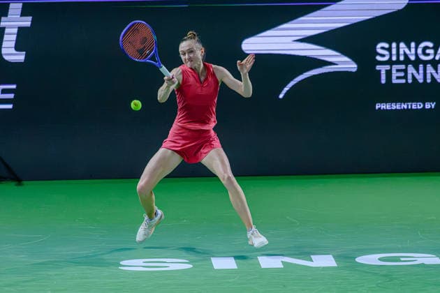 RECORD DATE NOT STATED 23rd September 2026; Kallang Tennis Hub, Singapore; WTA, Tennis Damen Tennis, Singapore Open Day 3; Aliaksandra Sasnovich DavidxAsh