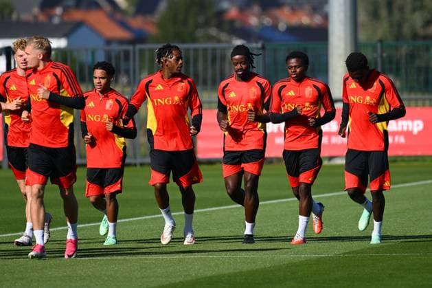 Belgium U21, U 21 Media Activities 23 09 2026 TUBIZE, BELGIUM - SEPTEMBER 23 : Players of Belgium U21 pictured during a training session of the Belgium Under 21 on September 23, 2026 in Tubize, Belgium, 23 09 2026 Tubize Belgium  Copyright: xVincentxKalutx
