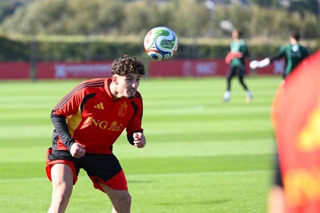 Belgium U21, U 21 Media Activities 23 09 2026 TUBIZE, BELGIUM - SEPTEMBER 23 : Mirisola Robin forward of Belgium U21 pictured during a training session of the Belgium Under 21 on September 23, 2026 in Tubize, Belgium, 23 09 2026 Tubize Belgium  Copyright: xVincentxKalutx