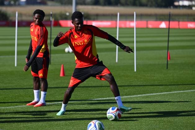 Belgium U21, U 21 Media Activities 23 09 2026 TUBIZE, BELGIUM - SEPTEMBER 23 : Bisiwu Jesse forward of Belgium U21 pictured during a training session of the Belgium Under 21 on September 23, 2026 in Tubize, Belgium, 23 09 2026 Tubize Belgium  Copyright: xVincentxKalutx