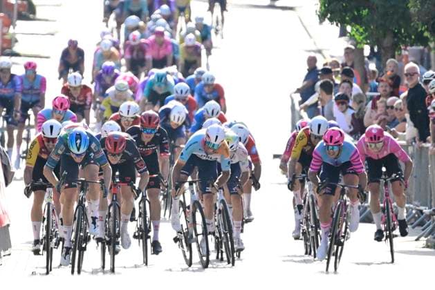 Omloop van het Houtland 2026 Cycling Race LICHTERVELDE, BELGIUM - SEPTEMBER 23 : Merlier Tim (BEL) of Soudal Quick-Step wins the sprint , second place for Aniolkowski Stanislaw (POL) of Cofidis, third place for Groenewegen Dylan (NED) of Unibet Rose Rockets during the 80th edition of Omloop van het Houtland an UCI Class 1.1 one day cycling road race for Men Elite of 190 km with start in Zedelgem and finish in Lichtervelde on September 23, 2026 in Lichtervelde, Belgium, 23 09 2026 Lichtervelde Belgium  Copyright: xJanxDexMeuleneirx