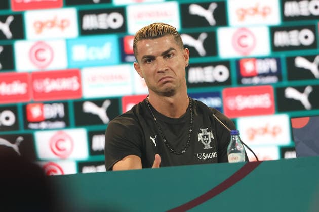 Lisbon, Portugal - September 23: Cristiano Ronaldo (Portugal) during the press conference, PK, Pressekonferenz before the UEFA Nations League 2026 27 League Phase Matchday 1 match between Portugal and Wales at Estadio Jose Alvalade in Lisbon, Portugal Copyright: HMBxMedia JoaquimxFerreira