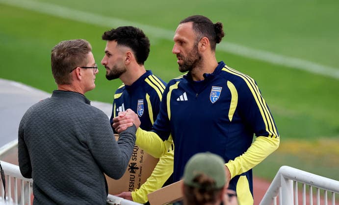 Kosovo Squad Training & press conference, PK, Pressekonferenz Fadil Vokrri Stadium, Pristina, Kosovo 23 9 2026 Vedat Muriqi Vedat Muriqi 23 9 2026  Copyright: xx RB1_2891