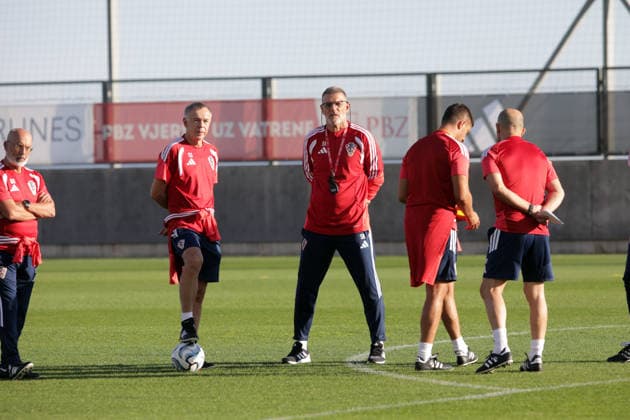Croatia National Football Team: Press and Training Session Assistant coach of Croatia Nikola Jurcevic and head coach of Croatia Slaven Bilic during traingin session of Croatia national football team at HNK Rijeka stadium on September 23, 2026 in Rijeka, Croatia.  GoranxKovacic PIXSELL