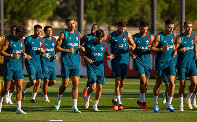 Football - UEFA Nations League - Group A4 - Portugal v Wales - MD-1 LISBON, PORTUGAL - Wednesday, September 23, 2026: Portugal players during a training session at the Cidade do Futebol ahead of the UEFA Nations League Group A4 match between Portugal and Wales. (Photo by Amanda McMaster Propaganda) LISBON Cidade do Futebol LISBON PORTUGAL  Copyright: xAmandaxMcMasterx 2026-09-23-051-Portugal_Wales_MD-1