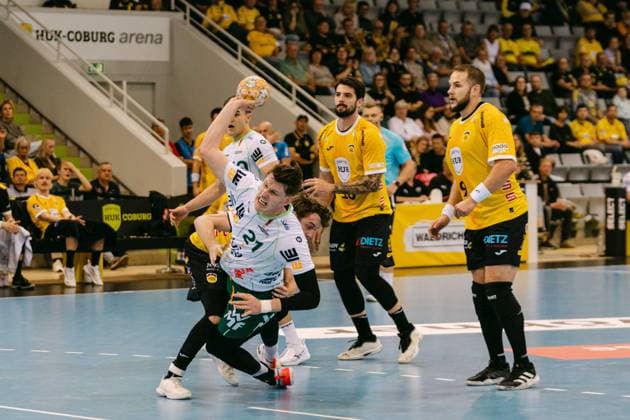 Sascha Brodbeck (FRISCH AUF Goeppingen) Handball, DHB-Pokal der Maenner, Saison 2026 2027, 2. Runde, HSC 2000 Coburg vs.FRISCH AUF Goeppingen, am 23.09.2026 in der HUK-COBURG arena in Coburg, Deutschland. Editorial use only. Handball, DHB-Pokal 2026 2027, HSC 2000 Coburg - FRISCH AUF Goeppingen Coburg Copyright: xEibner-Pressefotox EP_