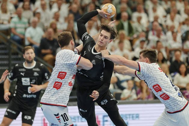 TV Hüttenberg - THW Kiel, DHB-Pokal Domen Makuc (THW Kiel, 35). DHB-Pokalspiel der 2. Runde zwischen dem TV Hüttenberg und dem THW Kiel am 23. September 2026 in der Buderus-Arena in Wetzlar., Wetzlar Hessen Deutschland Buderus-Arena