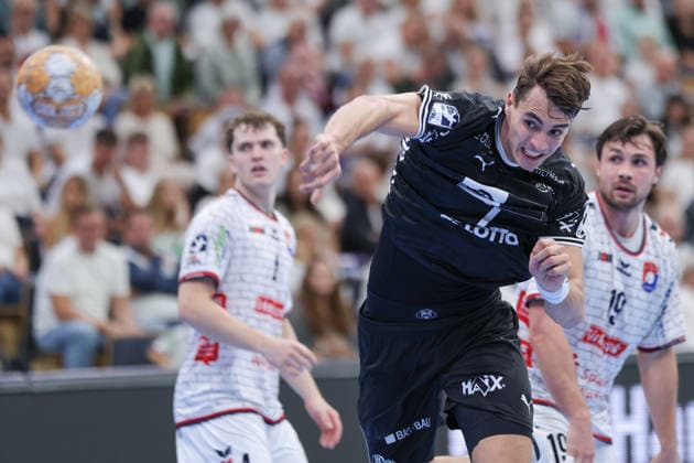 TV Hüttenberg - THW Kiel, DHB-Pokal Julian Köster (THW Kiel, 7). DHB-Pokalspiel der 2. Runde zwischen dem TV Hüttenberg und dem THW Kiel am 23. September 2026 in der Buderus-Arena in Wetzlar., Wetzlar Hessen Deutschland Buderus-Arena