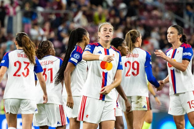 GENEVA, SWITZERLAND, SEPTEMBER 23 : Ines Benyahia of OL Lyonnes celebrates after scoring her team s eighth goal during the UEFA Women s Champions League 2026 27 League Phase MD1 between Servette FC Chênois féminin and OL Lyonnes at Stade de Genève on September 23, 2026 in Geneva, Switzerland. Copyright: xPaulinexFIGUETx xSPPx Sportspressphoto_SPR237770