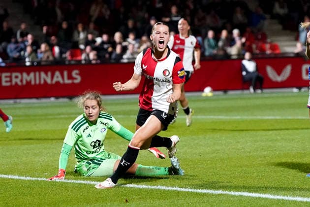 UEFA Women s Europa Cup: Feyenoord Rotterdam V1 v Valerenga Fotball Woman Woman Rotterdam - Fleur Stoit of Feyenoord Rotterdam V1 celebrates scoring her team s fourth goal (4-1) during the second qualifying round 1st leg competition round of the 2026 2027 UEFA Women s Europa Cup season. The match is set between Feyenoord Rotterdam V1 and Valerenga Fotball Woman at Varkenoord on 23 September 2026 in Rotterdam, Netherlands (Hero Images Danny de Groot) Copyright: xDannyxdexGrootx