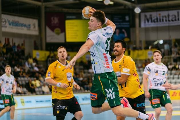 Oskar Sunnefeldt (FRISCH AUF Goeppingen) Handball, DHB-Pokal der Maenner, Saison 2026 2027, 2. Runde, HSC 2000 Coburg vs.FRISCH AUF Goeppingen, am 23.09.2026 in der HUK-COBURG arena in Coburg, Deutschland. Editorial use only. Handball, DHB-Pokal 2026 2027, HSC 2000 Coburg - FRISCH AUF Goeppingen Coburg Copyright: xEibner-Pressefotox EP_