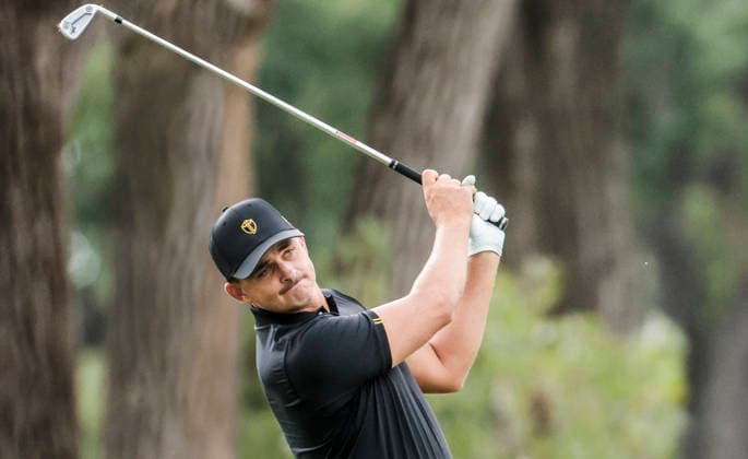International team member Christiaan Bezuidenhout of South Africa hits on the fourteenth hole during practice for the Presidents Cup golf tournament at Medinah Country Club in Medinah, Illinois on Wednesday, September 23, 2026. Competition between the USA and the International team begins on Thursday, September 24 with Four-Ball play.  MED20260923822 TANNENxMAURY