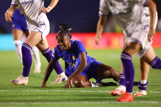 Chelsea v Austria Wien 23 September 2026, London - UEFA Women s Champions League - Chelsea v Austria Wien - Melvine Malard of Chelsea - Photo: Jacques Feeney Offside. London UK Copyright: xJacquesxFeeneyx xOffsidexOffside