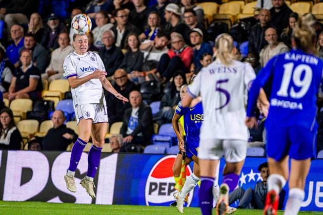SOCCER - WCL, Chelsea vs A.Wien LONDON,ENGLAND,23.SEP.26 - SOCCER - UEFA Women s Champions League, Chelsea FC vs FK Austria Wien. Image shows Virginia Kirchberger (A.Wien).  GEPAxpictures xKevinxHackner