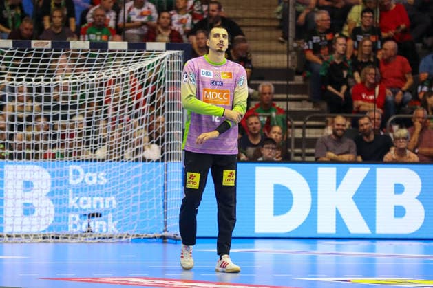 23.09.2026, xgox, Handball - DHB Pokal 2. Runde SC Magdeburg - HSG Wetzlar emspor, v.l. Matej Mandic (Magdeburg, 12) Magdeburg
