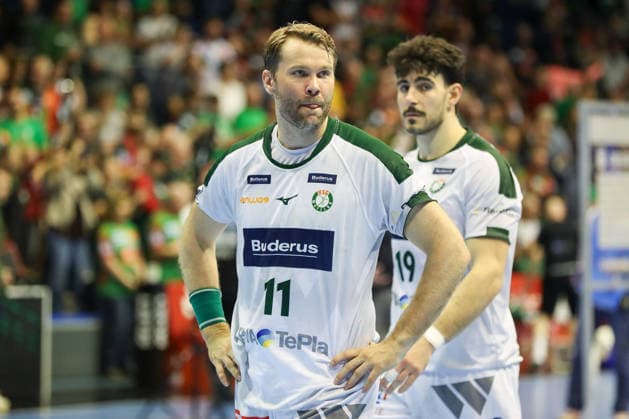23.09.2026, xgox, Handball - DHB Pokal 2. Runde SC Magdeburg - HSG Wetzlar emspor, v.l. Petter Overby (Wetzlar, 11) enttaeuscht, schaut enttaeuscht, niedergeschlagen, disappointed Magdeburg