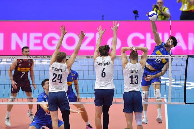 IPA88888814 - Turin, Italy, September 23, 2026, Palavela, Turin, CEV Eurovolley Men 2026, Round of 16, Levia Daniele 15 (ITA) ..in action during the CEV Eurovolley Men 2026 match between Italy and Finland (2–3) in Turin at Palavela  Copyright: xTonelloxAbozzi IPAxSportx xx IPA88888814