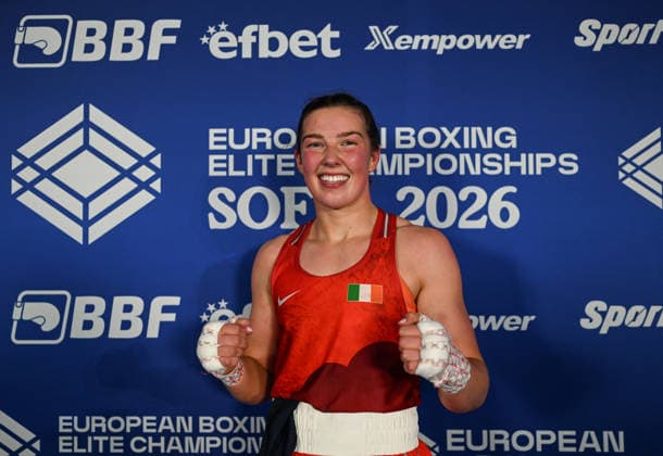 2026 European Boxing Elite Championships In Sofia SOFIA, BULGARIA - SEPTEMBER 23: Lisa O Rourke of Ireland poses for a photo following her wins in Elite Women s 80kg match against Iryna Lutsak of Ukraine on Day 7 of the 2026 European Boxing Elite Championships at the Asics Arena Sports Hall in Sofia, Bulgaria, on September 23, 2026. Sofia Bulgaria  Copyright: xArturxWidakx originalFilename:widak-2026euro260923_npnmb.jpg
