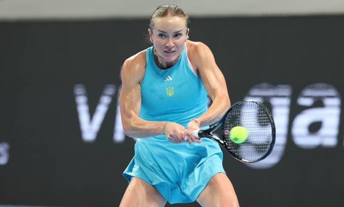Ukrainian Elina Svitolina pictured in action during a tennis match between Ukrainian Svitolina and Belgian Minnnen, the second rubber in the tie between Belgium and Ukraine in the Quarter Finals of the Billie King Cup tournament, on Thursday 24 September 2026 in Shenzhen, China. VIRGINIExLEFOUR  x187647161x