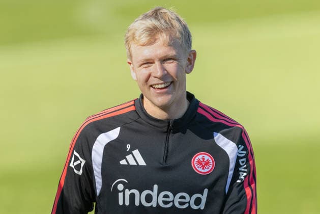 Training Eintracht Frankfurt Jonathan Burkardt, Jonny Burkardt (Eintracht Frankfurt, 9). Training von Eintracht Frankfurt am 22. September 2026 im Deutsche Bank Park in Frankfurt am Main., Frankfurt am Main Hessen Deutschland Deutsche Bank Park