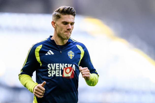 260924 Viktor Gyökeres of the Swedish men s national football team at a training session on September 24, 2026 in Stockholm. Photo: Jesper Zerman BILDBYRAN kod JZ JZ0758 fotboll football soccer fotball nations league uefa nations league träning practice training sverige sweden sverige a bbeng Copyright: JESPERxZERMAN BB260924JZ002