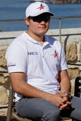 THE LOUIS VUITTON 38TH AMERICA™S CUP PRELIMINARY REGATTA, NAPLES Harry Melges IV American Racing Challenger Team USA Helm During the press conference, PK, Pressekonferenz to present the teams at Castel dell™Ovo on 24 September 2026. _BPH3583 Copyright: xAntonioxBalascox