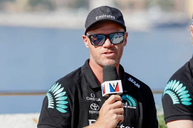 THE LOUIS VUITTON 38TH AMERICA™S CUP PRELIMINARY REGATTA, NAPLES Nathan Outteridge Emirates Team New Zealand 1 Helm During the press conference, PK, Pressekonferenz to present the teams at Castel dell™Ovo on 24 September 2026. _BPH3894 Copyright: xAntonioxBalascox