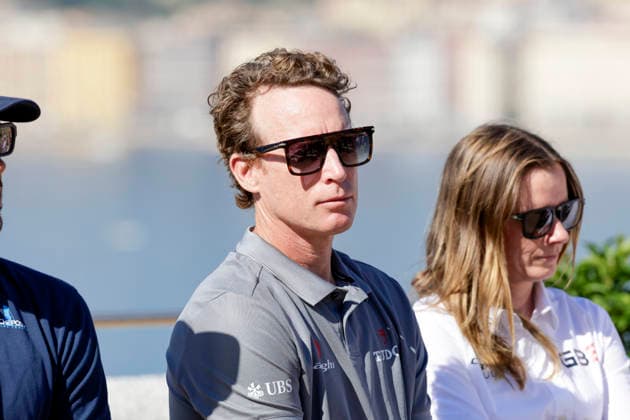 THE LOUIS VUITTON 38TH AMERICA™S CUP PRELIMINARY REGATTA, NAPLES Paul Goodison Tudor Team Alinghi Helm During the press conference, PK, Pressekonferenz to present the teams at Castel dell™Ovo on 24 September 2026. _BPH3935 Copyright: xAntonioxBalascox