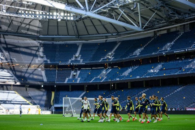 260924 Players of the Swedish men s national football team at a training session on September 24, 2026 in Stockholm. Photo: Jesper Zerman BILDBYRAN kod JZ JZ0758 fotboll football soccer fotball nations league uefa nations league träning practice training sverige sweden sverige a bbeng Copyright: JESPERxZERMAN BB260924JZ026