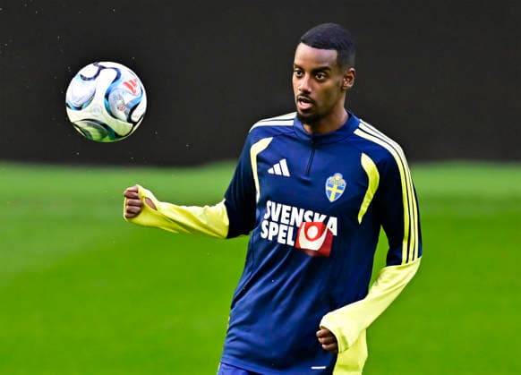 STOCKHOLM 20260924 Alexander Isak under dagens landslagsträning pa Strawberry Arena inför fredagens inledande gruppspelsmatch i Nations League mot Bosnien-Hercegovina. STOCKHOLM SVERIGE x10030x