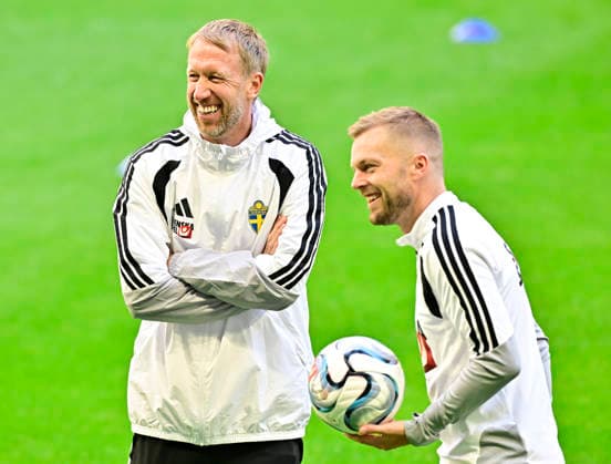 STOCKHOLM 20260924 Förbundskapten Graham Potter under dagens landslagsträning pa Strawberry Arena inför fredagens inledande gruppspelsmatch i Nations League mot Bosnien-Hercegovina. STOCKHOLM SVERIGE x10030x