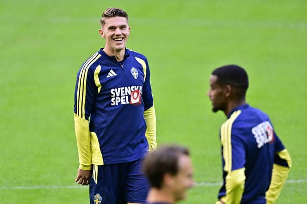 STOCKHOLM 20260924 Viktor Gyökeres under dagens landslagsträning pa Strawberry Arena inför fredagens inledande gruppspelsmatch i Nations League mot Bosnien-Hercegovina. STOCKHOLM SVERIGE x10030x