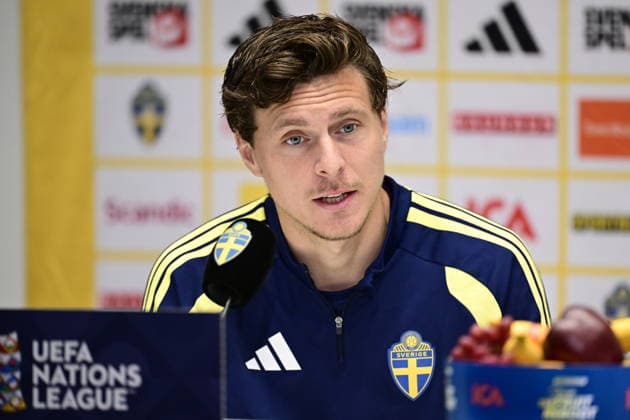 STOCKHOLM, SWEDEN 20260924 Footballer Victor Nilsson Lindelöf during a press conference, PK, Pressekonferenz at Strawberry Arena ahead of Friday s opening group stage match in the Nations League against Romania. STOCKHOLM SWEDEN x10030x