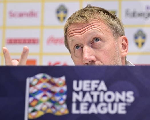 STOCKHOLM, SWEDEN 20260924 Victor Nilsson Lindelöf, football player and Graham Potter, national team, Nationalteam captain during a press conference, PK, Pressekonferenz at Strawberry Arena ahead of Friday s opening group match in the Nations League against Romania. STOCKHOLM SWEDEN x10030x