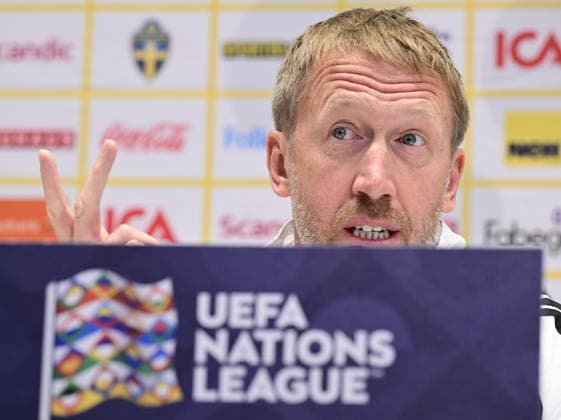 STOCKHOLM, SWEDEN 20260924 Victor Nilsson Lindelöf, football player and Graham Potter, national team, Nationalteam captain during a press conference, PK, Pressekonferenz at Strawberry Arena ahead of Friday s opening group match in the Nations League against Romania. STOCKHOLM SWEDEN x10030x
