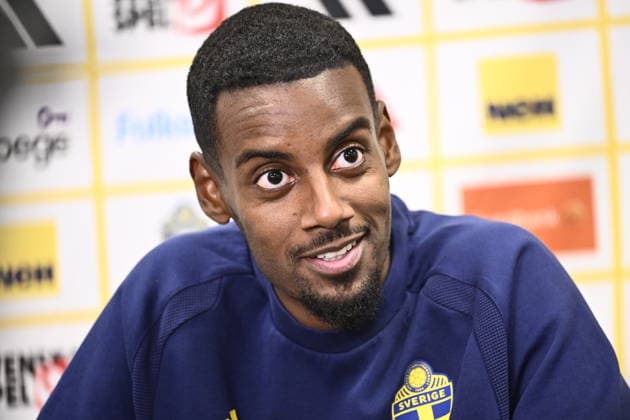 STOCKHOLM, SWEDEN 20260924 Football player Alexander Isak during Thursday s press conference, PK, Pressekonferenz and mixed zone with the men s national football team at Strawberry Arena ahead of Friday s opening group stage match in the Nations League against Romania. STOCKHOLM SWEDEN x10030x