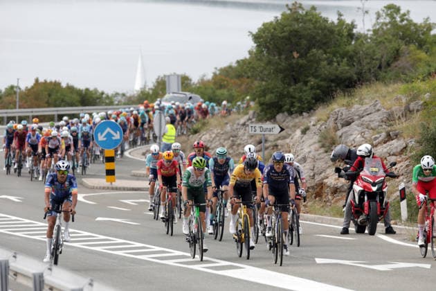 CRO Race 2026: Stage 3 Cyclists competes during the third stage of the CRO Race 2026, a 174.5-kilometre route from Krk to Labin on September 24, 2026 in Krk, Croatia. The six-stage race runs from September 22 to 27 across Croatia.  GoranxKovacic PIXSELL