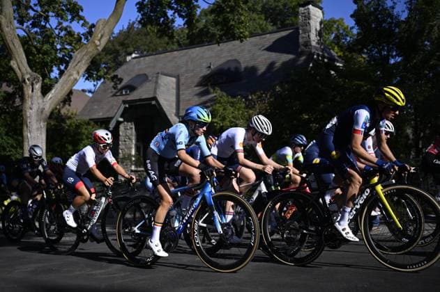 Belgian Tess Moerman pictured in action during the Women™s U23 race (134km) at the cycling World Championship, WM, Weltmeisterschaft in Montreal, Canada, Thursday 24 September 2026. The UCI road world championships are taking place from 20 to 27 September, in Montreal, Canada. JASPERxJACOBS  x187686647x