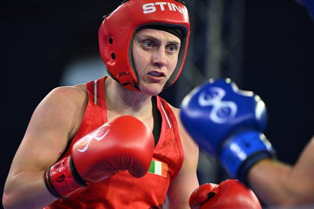 RECORD DATE NOT STATED 2026 European Boxing Elite Championship Sofia SOFIA, BULGARIA SEPTEMBER 24: Michaela Walsh (Red) of Ireland in action against Kukhta Vladislava (Blue) of Hungary during their Elite Women s 57kg Semifinal match at the 2026 European Boxing Elite Championships at the Asics Arena Sports Hall in Sofia, Bulgaria, on September 24, 2026. Sofia Bulgaria  Copyright: xArturxWidakx originalFilename:widak-2026euro260924_nprhJ.jpg