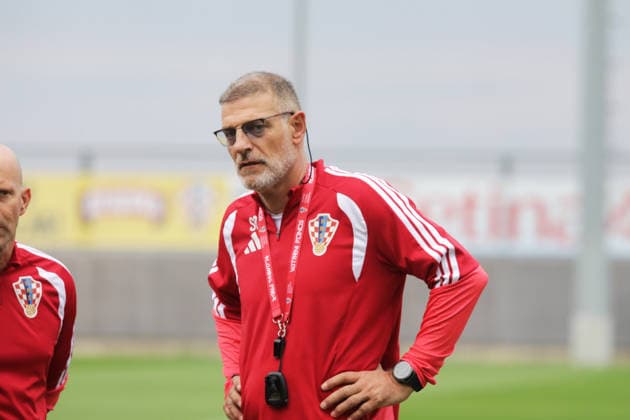 Croatia National Football Team: Training and press conference, PK, Pressekonferenz Head Coach of Croatia Slaven Bilic during training session of Croatia national football team on September 24, 2026 in Rijeka, Croatia.  GoranxKovacic PIXSELL