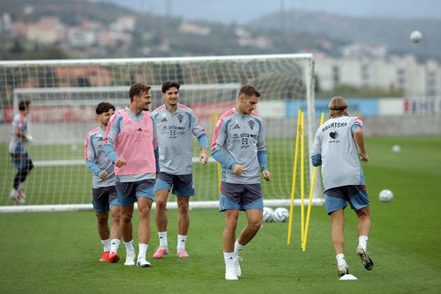 Croatia National Football Team: Training and press conference, PK, Pressekonferenz Marin Pongracic and Josip Stanisic of Croatia during training session of Croatia national football team on September 24, 2026 in Rijeka, Croatia.  GoranxKovacic PIXSELL
